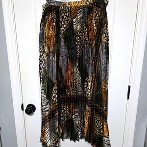 Ashley Stewart Multi Animal Print Maxi Skirt 1X